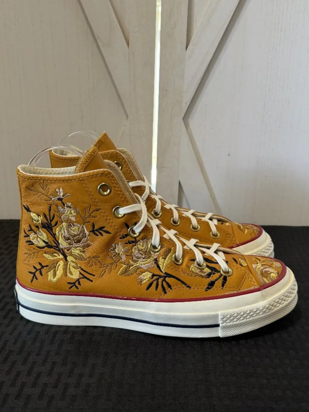 Converse Chuck 70 High 'Parkway Floral Embroidery' Sneakers in Turmeric Gold
